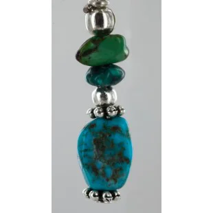 Certified Authentic Navajo .925 Hook Turquoise Native American Earrings 18056