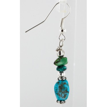 Navajo .925 Hook Turquoise Native American Earrings 18056