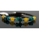Certified Authentic Navajo .925 Natural Turquoise and Yellow Agate Native American Bracelet 12723