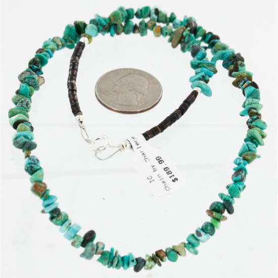 Certified Authentic Navajo .925 Sterling Silver and Turquoise Native American Necklace 15994-2 Certified Authentic Navajo .925 Sterling Silver and Turquoise Native American Necklace 15994-2