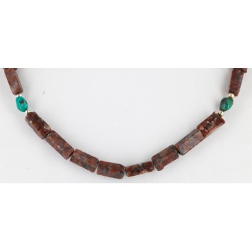 Certified Authentic Navajo .925 Sterling Silver Turquoise Jasper Native American Necklace 15995 Certified Authentic Navajo .925 Sterling Silver Turquoise Jasper Native American Necklace 15995