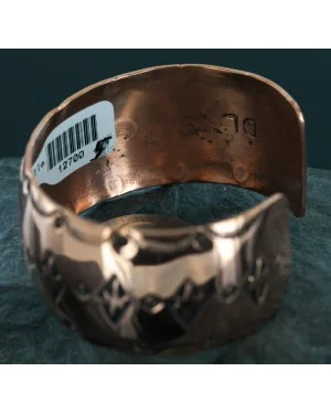 Handmade Certified Authentic Navajo Handstamped Copper Native American Bracelet 12700-5 Handmade Certified Authentic Navajo Handstamped Copper Native American Bracelet 12700-5