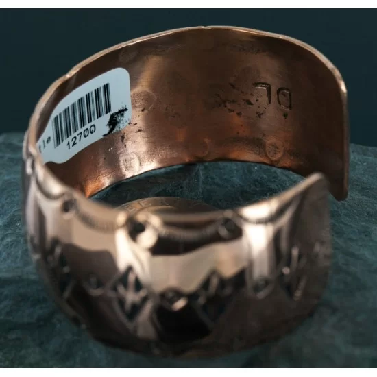 Handmade Certified Authentic Navajo Handstamped Copper Native American Bracelet 12700-5 Handmade Certified Authentic Navajo Handstamped Copper Native American Bracelet 12700-5