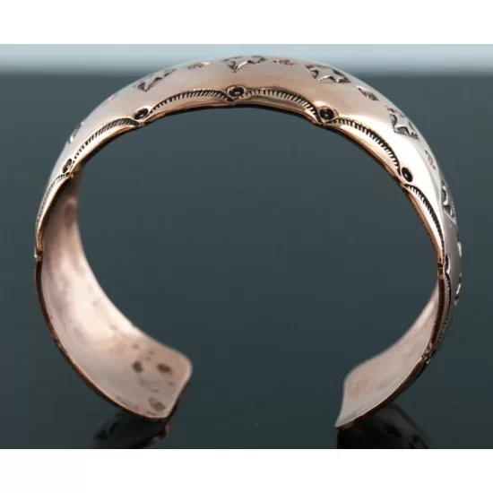 Handmade Certified Authentic Navajo Handstamped Copper Native American Bracelet 12700-5 Handmade Certified Authentic Navajo Handstamped Copper Native American Bracelet 12700-5