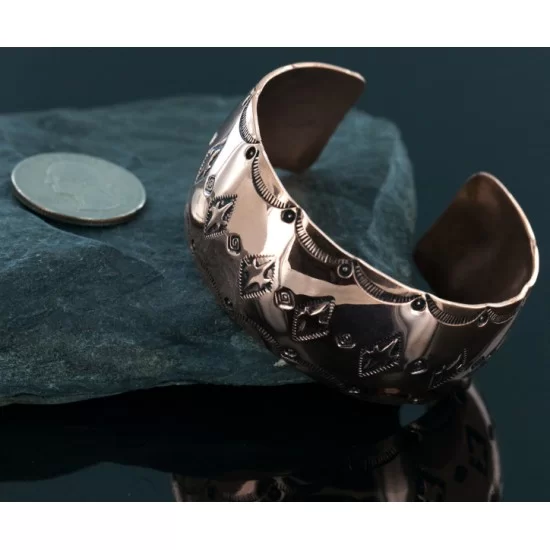Handmade Certified Authentic Navajo Handstamped Copper Native American Bracelet 12700-5 Handmade Certified Authentic Navajo Handstamped Copper Native American Bracelet 12700-5