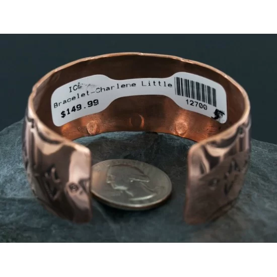 Handmade Certified Authentic Navajo Handstamped Copper Native American Bracelet 12700-5 Handmade Certified Authentic Navajo Handstamped Copper Native American Bracelet 12700-5