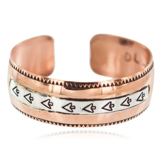 Arrow Head Navajo .925 Sterling Silver Certified Authentic Handmade Native American Pure Copper Bracelet 92005-15 Arrow Head Navajo .925 Sterling Silver Certified Authentic Handmade Native American Pure Copper Bracelet 92005-15