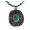 Arrows Certified Authentic Nickel .925 Sterling Silver Handmade Navajo Coral Natural Turquoise Native American Necklace 12812-2-750118-17