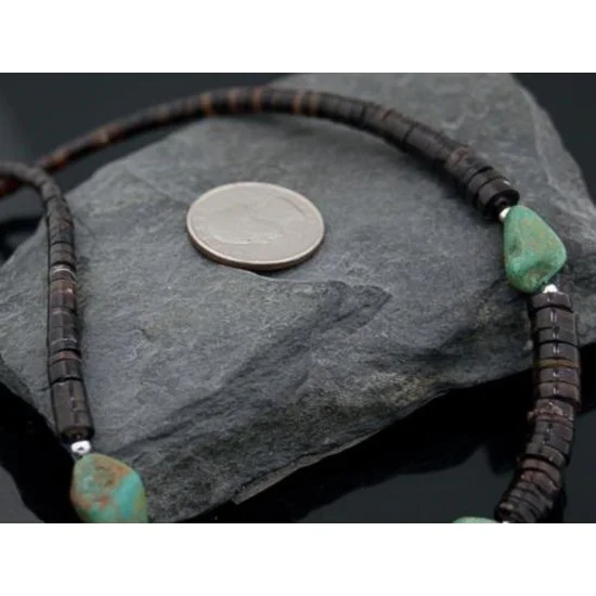 Certified Authentic Navajo .925 Sterling Silver Natural Turquoise Graduated Heishi Native American Necklace 390613921451 Certified Authentic Navajo .925 Sterling Silver Natural Turquoise Graduated Heishi Native American Necklace 390613921451