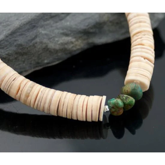 Certified Authentic Navajo Native .925 Sterling Silver Graduated Heishi, Turquoise Native American Necklace 390579512790 Certified Authentic Navajo Native .925 Sterling Silver Graduated Heishi, Turquoise Native American Necklace 390579512790