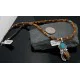 Certified Authentic Navajo .925 Sterling Silver Natural Turquoise and Tigers Eye Native American Necklace 390609530016 Certified Authentic Navajo .925 Sterling Silver Natural Turquoise and Tigers Eye Native American Necklace 390609530016
