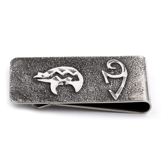 Bear .925 Sterling Silver Certified Authentic Handmade Navajo Native American Money Clip 13194-5