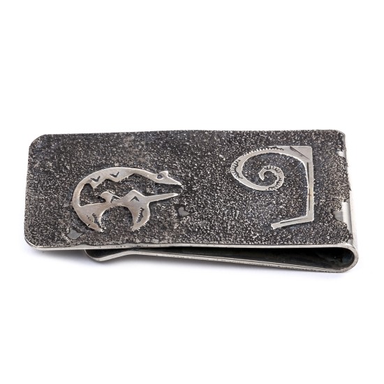 Bear .925 Sterling Silver Ray Begay Certified Authentic Handmade Navajo Native American Money Clip  13194-4