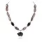 Bear Certified Authentic Navajo .925 Sterling Silver Natural Black Onyx Charoite and Snowflake Obsidian Native American Necklace 15632-41