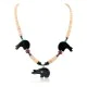 Bear Certified Authentic Navajo .925 Sterling Silver Natural Graduated Melon Shell Turquoise Resin Black Onyx Red Jasper Hematite Native American Necklace 25225-4