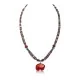 Bear Fetish .925 Sterling Silver Certified Authentic Navajo Native American Natural Turquoise Red Jasper Necklace and Pendant 750133-51