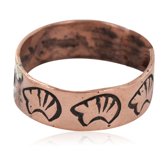 Bear Handmade Certified Authentic Navajo Native American Pure Copper Ring Size 8 17092-12