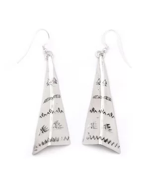 Bear Paw Mountain Feather Arrow .925 Sterling Silver Navajo Earrings 27265-8