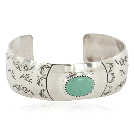 Bear Paw Navajo Handmade Nickel Certified Authentic Natural Turquoise Native American Bracelet 13034-5 Bear Paw Navajo Handmade Nickel Certified Authentic Natural Turquoise Native American Bracelet 13034-5