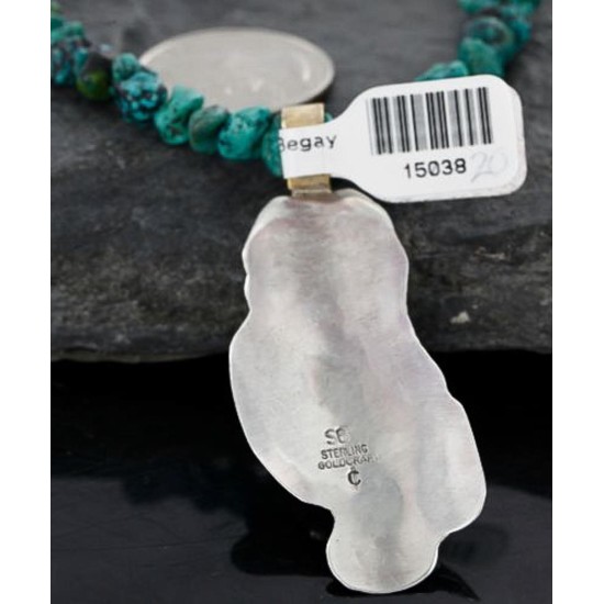 Big $670 12kt Gold Filled and .925 Sterling Silver Handmade KOKOPELI Certified Authentic Navajo Turquoise Native American Necklace 370976349312 Big $670 12kt Gold Filled and .925 Sterling Silver Handmade KOKOPELI Certified Authentic Navajo Turquoise Native American Necklace 370976349312