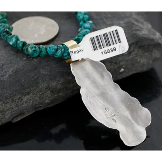 Big $670 12kt Gold Filled and .925 Sterling Silver Handmade KOKOPELI Certified Authentic Navajo Turquoise Native American Necklace 370976506626 Big $670 12kt Gold Filled and .925 Sterling Silver Handmade KOKOPELI Certified Authentic Navajo Turquoise Native American Necklace 370976506626