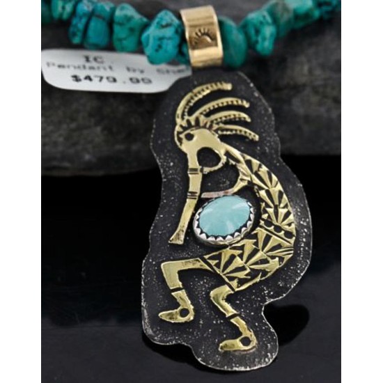 Big $670 12kt Gold Filled and .925 Sterling Silver Handmade KOKOPELI Certified Authentic Navajo Turquoise Native American Necklace 370976349312 Big $670 12kt Gold Filled and .925 Sterling Silver Handmade KOKOPELI Certified Authentic Navajo Turquoise Native American Necklace 370976349312