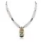Bird Certified Authentic Navajo .925 Sterling Silver Inlay Natural Turquoise Mother of Pearl Pink Quartz Hematite Native American Necklace 750108-51