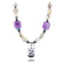 BirdCertified Authentic Navajo .925 Sterling Silver Agate and Turquoise Native American Necklace 15880-4
