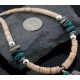 Carved BEAR Fetish Certified Authentic Navajo .925 Sterling Silver Graduated Melon Shell and Turquoise Native American Necklace 15778-15