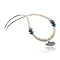 Carved BEAR Fetish Certified Authentic Navajo .925 Sterling Silver Graduated Melon Shell and Turquoise Native American Necklace 15778-15