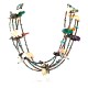 Carved Fetish 5 Strand Navajo .925 Sterling Silver Turquoise Multicolor Stones Native American Necklace 15992-4