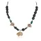 Carved Fetish Bear .925 Sterling Silver Certified Authentic Navajo Natural Turquoise Jasper Agate Native American Necklace 750207-2