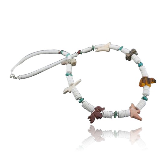 Carved Fetish Certified Authentic Navajo .925 Sterling Silver Graduated Heishi Turquoise Native American Necklace 390593126020 Carved Fetish Certified Authentic Navajo .925 Sterling Silver Graduated Heishi Turquoise Native American Necklace 390593126020