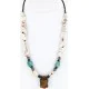 Certified Authentic Navajo .925 Sterling Silver Turquoise Tigers Eye Native American Necklace 15888-1