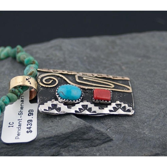 Certified Authentic 12kt Gold Filled and .925 Sterling Silver Handmade Mountain Turquoise Native American Necklace 370876453350 Certified Authentic 12kt Gold Filled and .925 Sterling Silver Handmade Mountain Turquoise Native American Necklace 370876453350