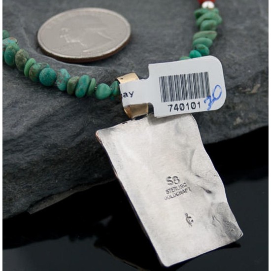 Certified Authentic 12kt Gold Filled and .925 Sterling Silver Handmade Mountain Turquoise Native American Necklace 370876453350 Certified Authentic 12kt Gold Filled and .925 Sterling Silver Handmade Mountain Turquoise Native American Necklace 370876453350