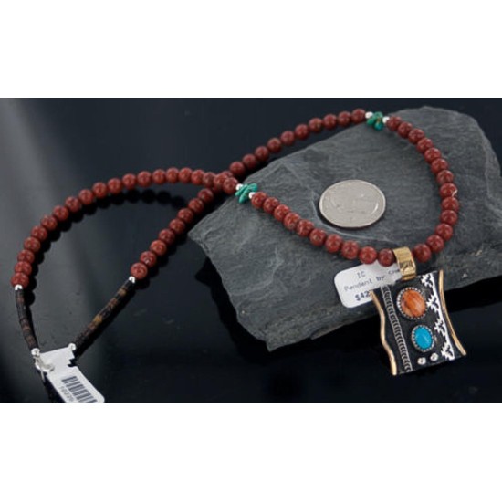 Certified Authentic 12kt Gold Filled and.925 Sterling Silver Handmade Mountain Turquoise Native American Necklace 370890591115 Certified Authentic 12kt Gold Filled and.925 Sterling Silver Handmade Mountain Turquoise Native American Necklace 370890591115