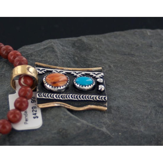 Certified Authentic 12kt Gold Filled and.925 Sterling Silver Handmade Mountain Turquoise Native American Necklace 370890591115 Certified Authentic 12kt Gold Filled and.925 Sterling Silver Handmade Mountain Turquoise Native American Necklace 370890591115