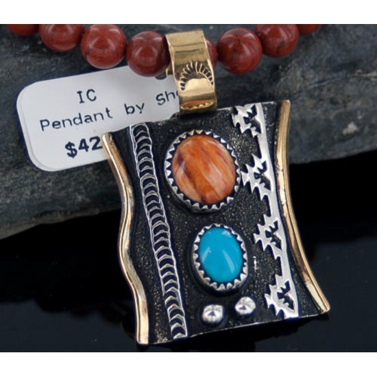 Certified Authentic 12kt Gold Filled and.925 Sterling Silver Handmade Mountain Turquoise Native American Necklace 370890591115 Certified Authentic 12kt Gold Filled and.925 Sterling Silver Handmade Mountain Turquoise Native American Necklace 370890591115