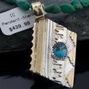 Certified Authentic 12kt Gold Filled and .925 Sterling Silver Handmade Mountain Turquoise Native American Necklace 370918428651