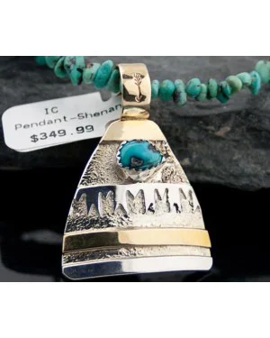 Certified Authentic 12kt Gold Filled and .925 Sterling Silver Handmade Mountain Turquoise Native American Necklace 370919709357 Certified Authentic 12kt Gold Filled and .925 Sterling Silver Handmade Mountain Turquoise Native American Necklace 370919709357