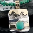 Certified Authentic 12kt Gold Filled and .925 Sterling Silver Handmade Mountain Turquoise Native American Necklace 370920436163