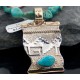 Certified Authentic 12kt Gold Filled and .925 Sterling Silver Handmade Mountain Turquoise Native American Necklace 370922151544