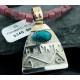 Certified Authentic 12kt Gold Filled and .925 Sterling Silver Handmade Mountain Turquoise Native American Necklace 370924165770