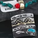 Certified Authentic 12kt Gold Filled and .925 Sterling Silver Handmade Mountain Turquoise Native American Necklace 370977340962
