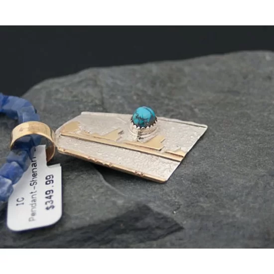Certified Authentic 12kt Gold Filled and .925 Sterling Silver Handmade Mountain Turquoise Native American Necklace 390650227447 Certified Authentic 12kt Gold Filled and .925 Sterling Silver Handmade Mountain Turquoise Native American Necklace 390650227447