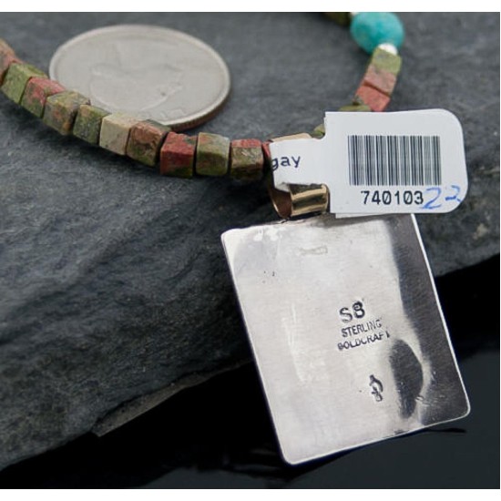 Certified Authentic 12kt Gold Filled and .925 Sterling Silver Handmade Mountain Turquoise Native American Necklace 390676001919 Certified Authentic 12kt Gold Filled and .925 Sterling Silver Handmade Mountain Turquoise Native American Necklace 390676001919
