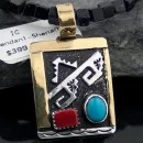 Certified Authentic 12kt Gold Filled and .925 Sterling Silver Handmade Mountain Turquoise Native American Necklace 390677245826