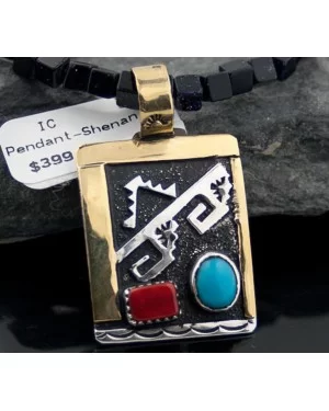 Certified Authentic 12kt Gold Filled and .925 Sterling Silver Handmade Mountain Turquoise Native American Necklace 390677245826 Certified Authentic 12kt Gold Filled and .925 Sterling Silver Handmade Mountain Turquoise Native American Necklace 390677245826