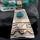 Certified Authentic 12kt Gold Filled and .925 Sterling Silver Handmade Mountain Turquoise Native American Necklace 390679498119